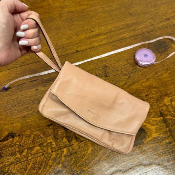 RABEANCO calfskin leather super soft clutch/shoulder bag - dusty pink - Picture 5 of 6